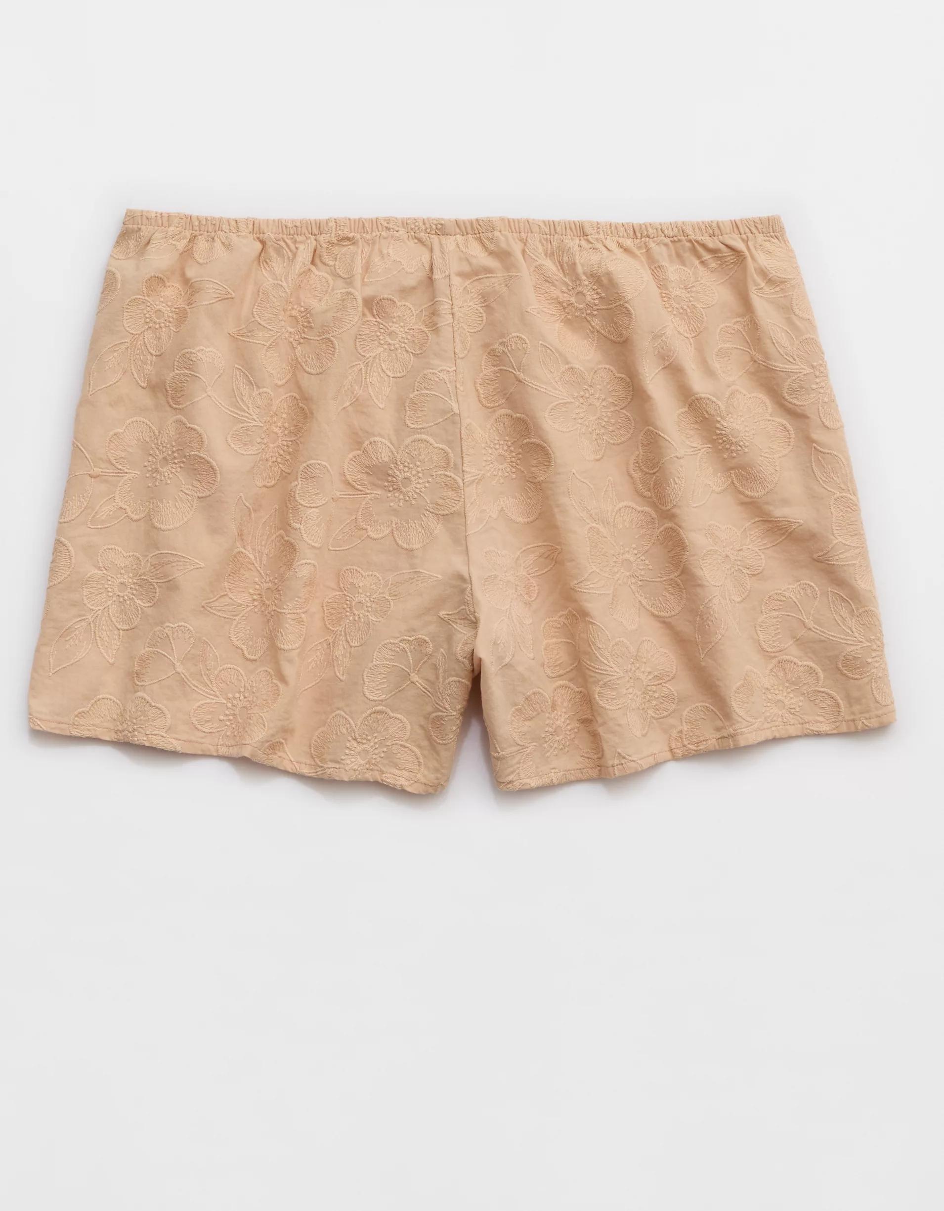 Aerie Off-Duty Embroidered Cotton Boxer Product Image