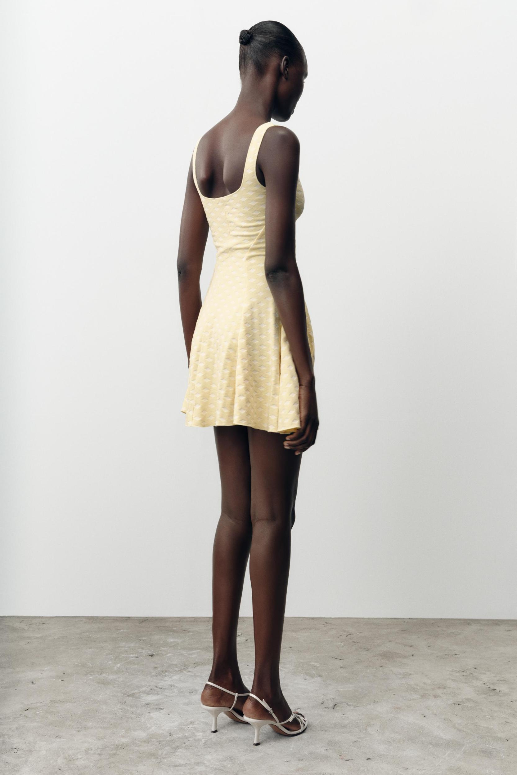 JACQUARD STRETCH SKATER DRESS Product Image