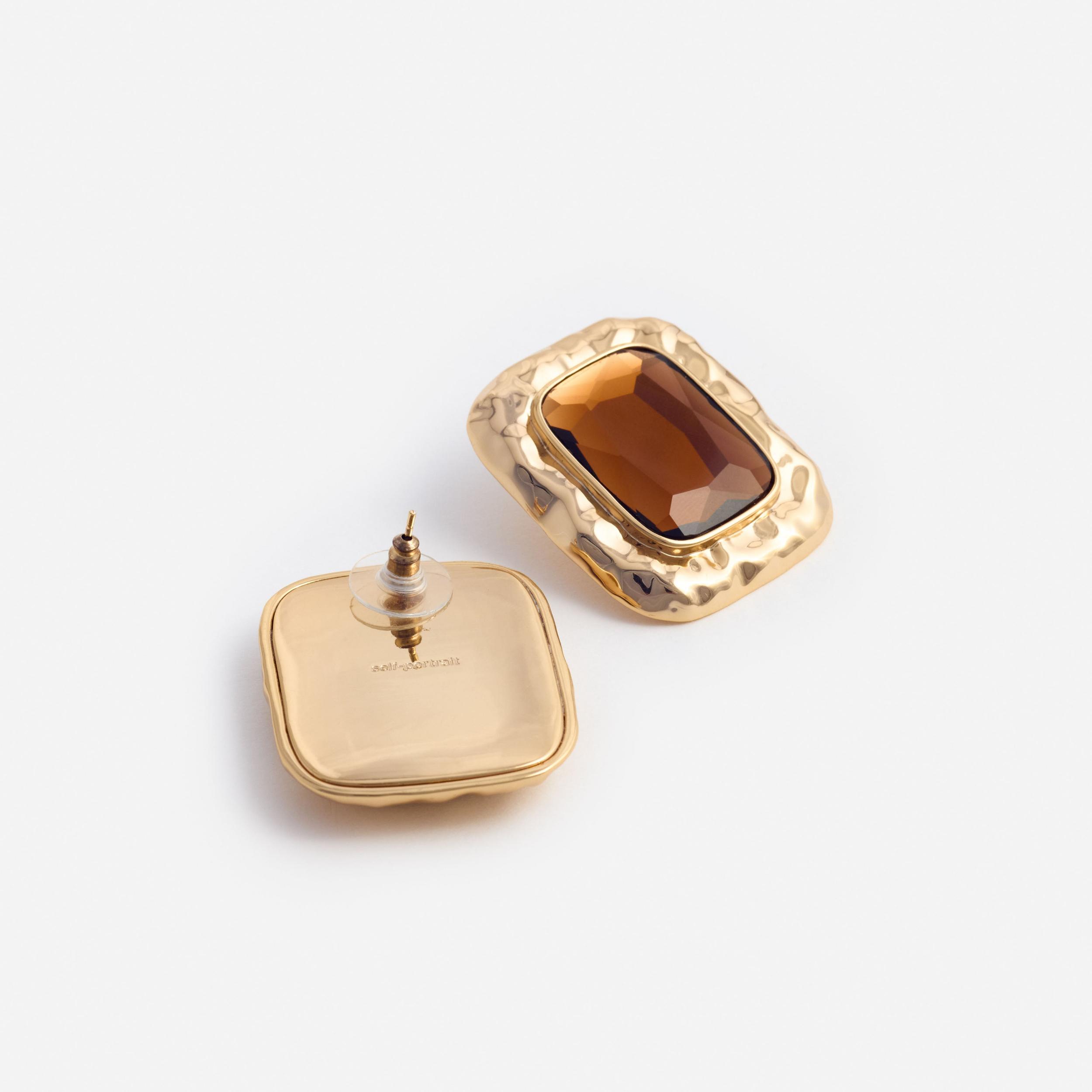 Mottled Gold Amber Earrings Product Image