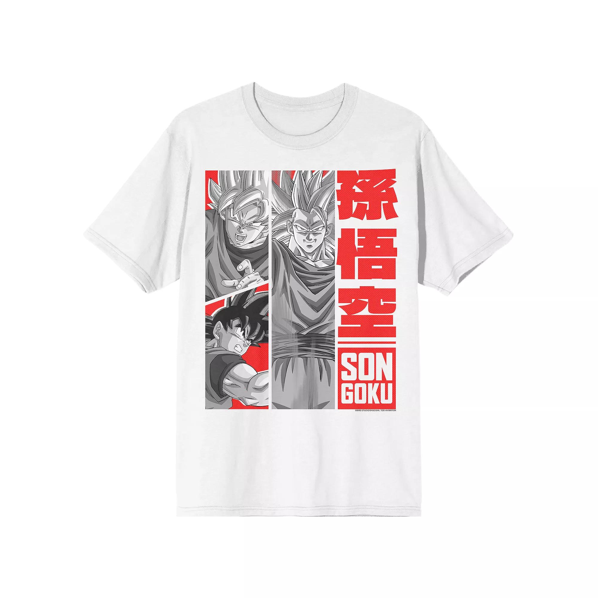 Men's Dragon Ball Z Monochrome Graphic Tee, Size: Small, White Product Image