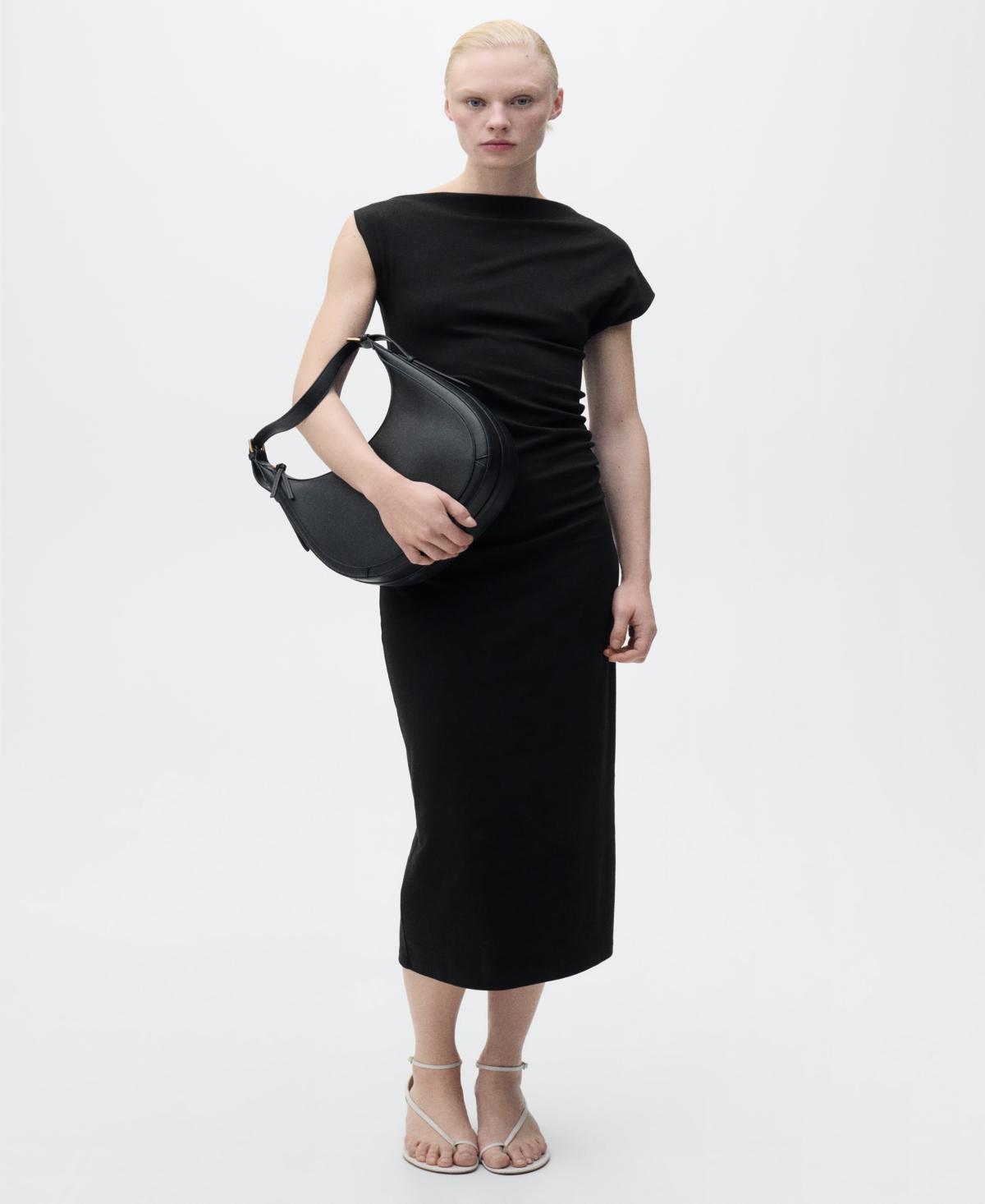 Draped midi-dress - Women | MANGO USA Product Image