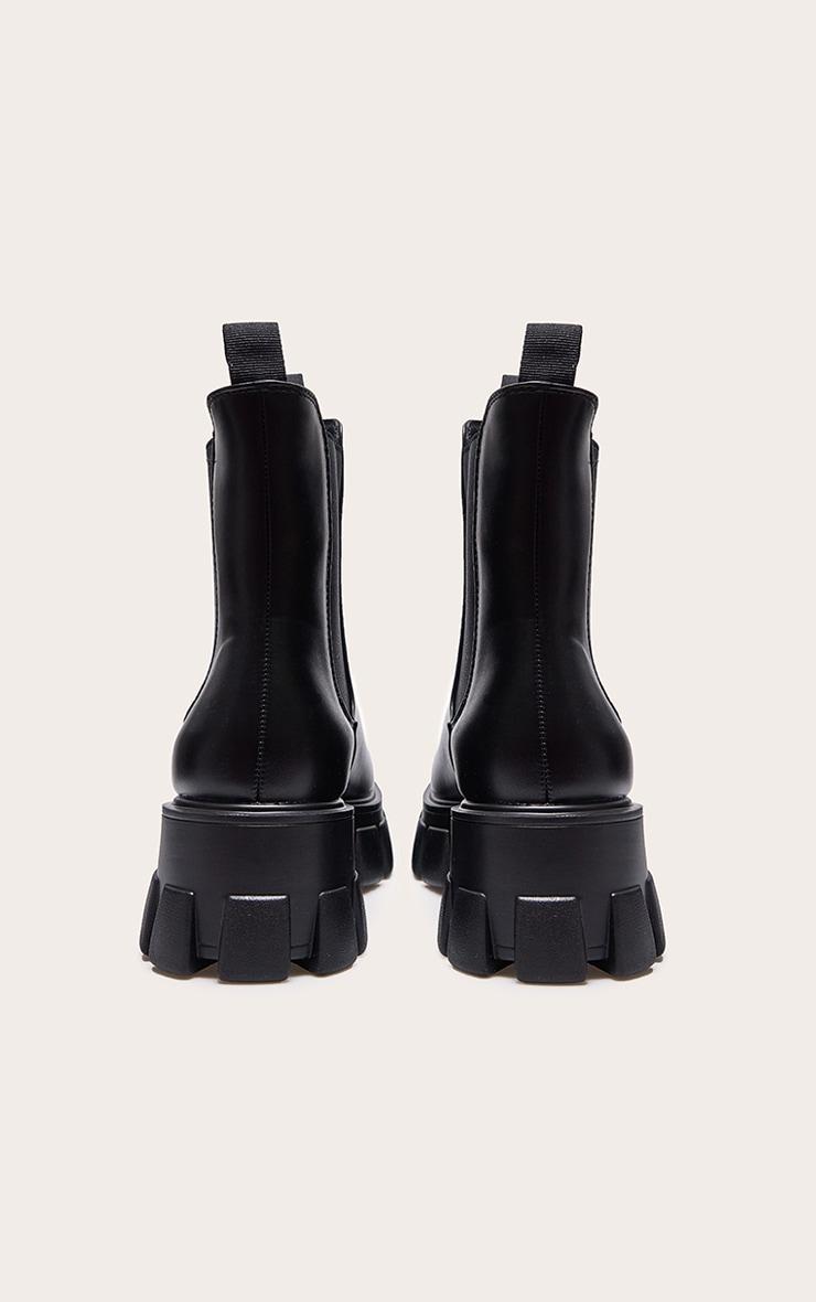 Black Chunky Extreme Cleated Chelsea Ankle Boots Product Image