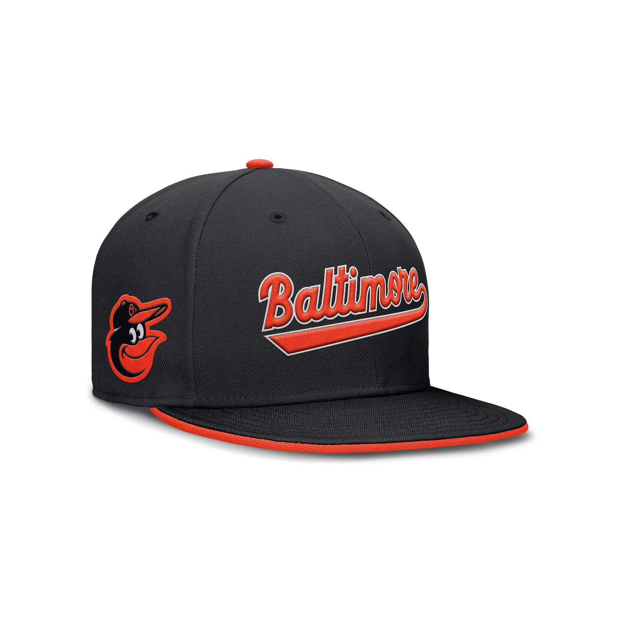 Men's Nike Black Baltimore Orioles True Performance Fitted Hat,  Product Image