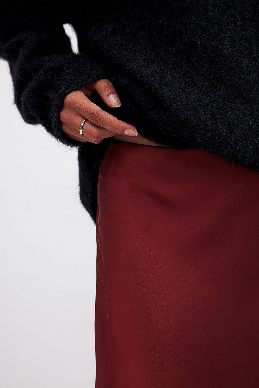 Mid Waist Maxi Satin Skirt Product Image