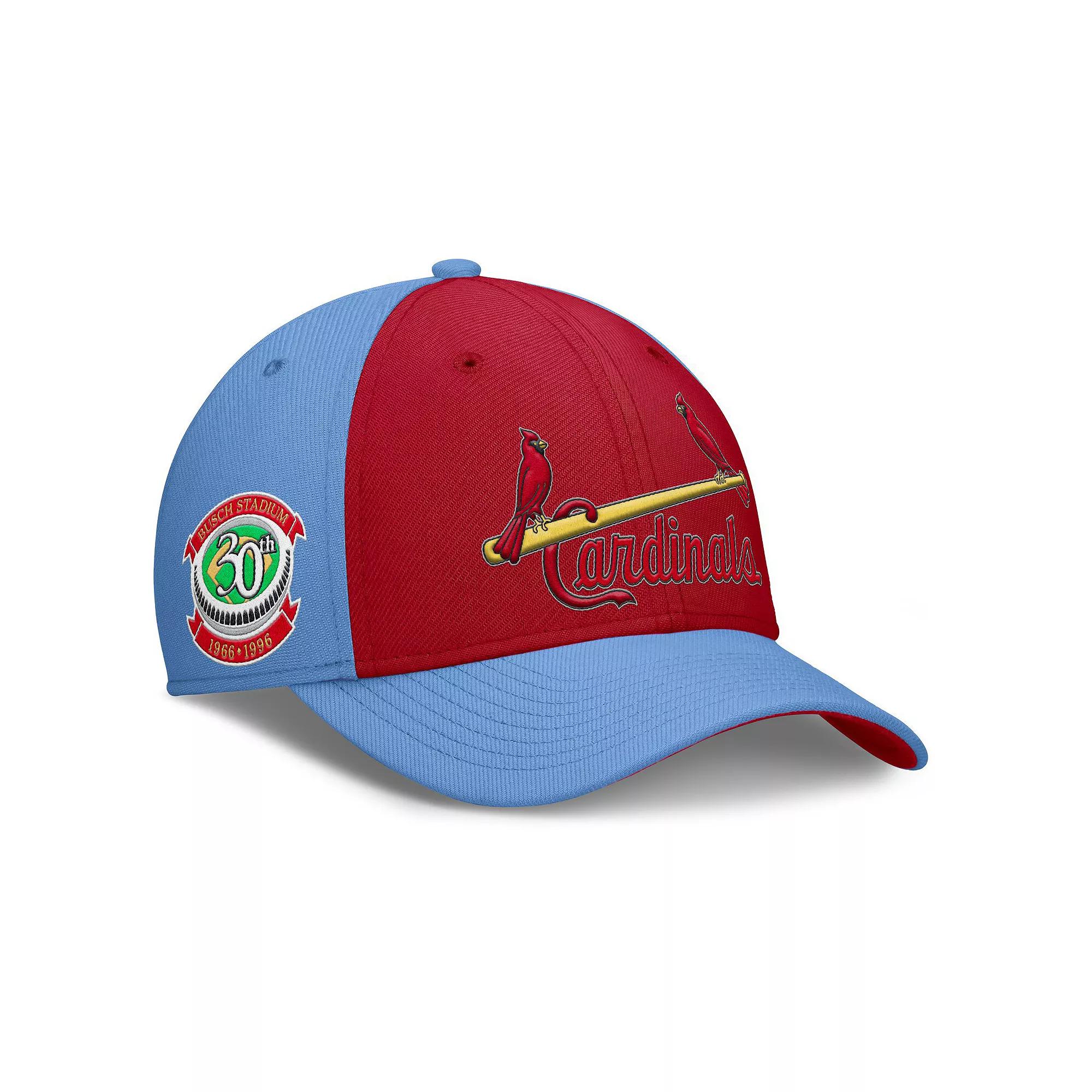 Men's Nike Light Blue/Red St. Louis Cardinals Rise Swoosh Performance Flex Hat, Size: Medium/Large Product Image
