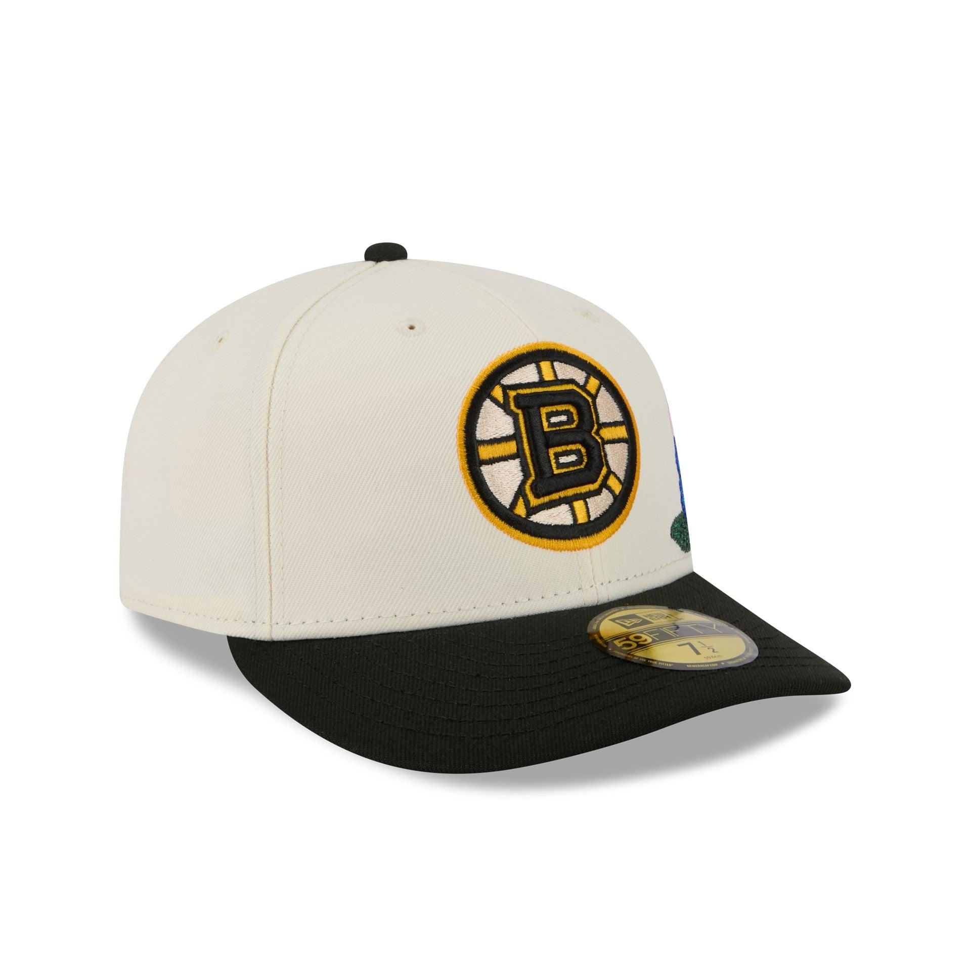 Boston Bruins Tonal Florals White 59FIFTY Fitted Hat Male Product Image