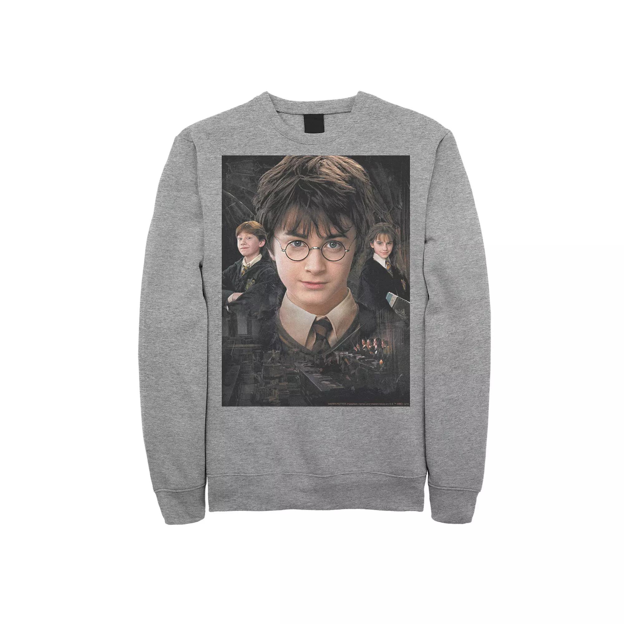 Men's Harry Potter Chamber Of Secrets Harry Ron Hermione Poster Fleece Graphic Pullover,  Product Image