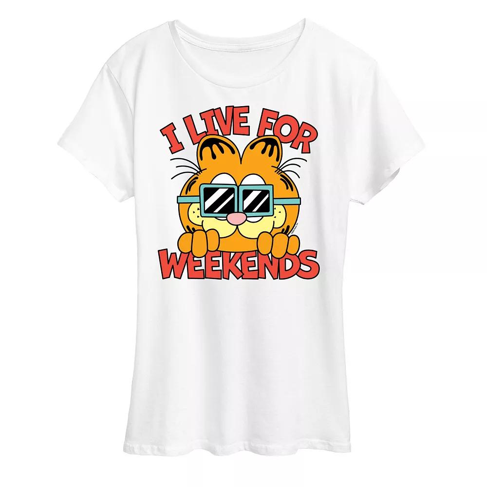 Women's Garfield I Live For Weekends Graphic Tee, Girl's,  Product Image