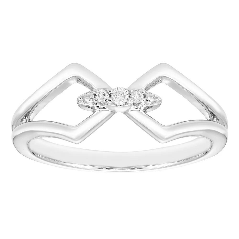 Boston Bay Diamonds Sterling Silver Diamond Accent Split Shank Ring, Women's, Size: 7 Product Image