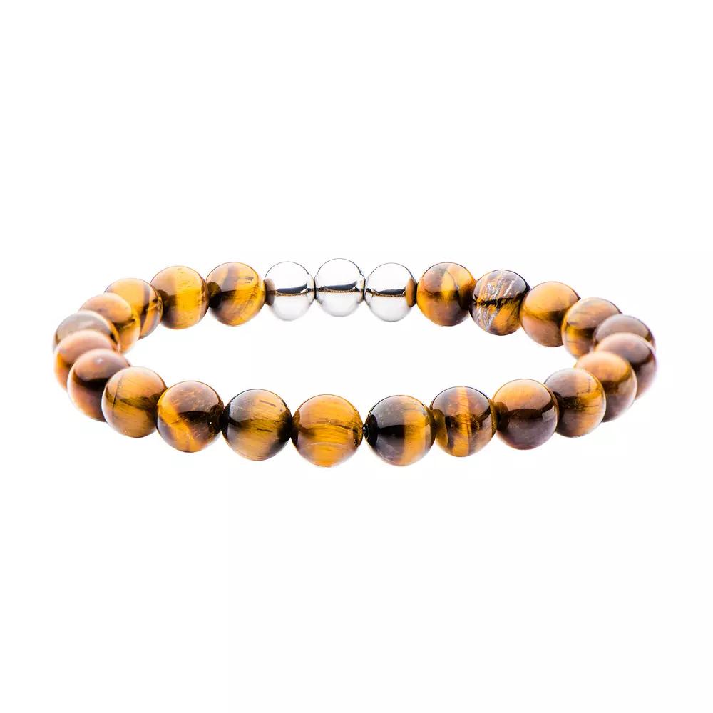 Men's Tiger's Eye Bead Stretch Bracelet, Size: 8.5", Multi Product Image