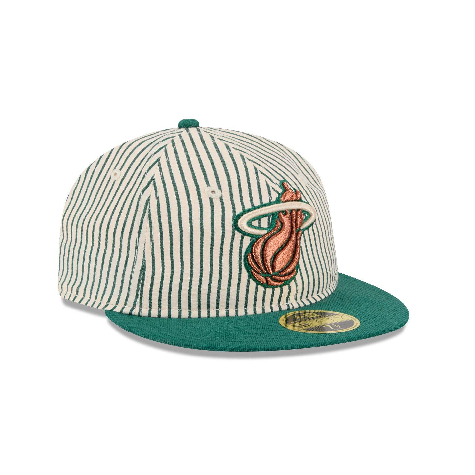 Just Caps Seersucker Miami Heat Retro Crown 59FIFTY Fitted Hat Male Product Image