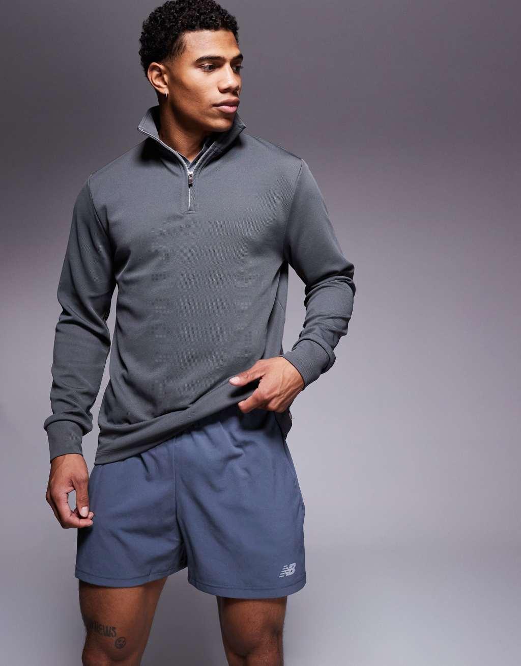New Balance sport essentials 5 inch shorts in gray Product Image