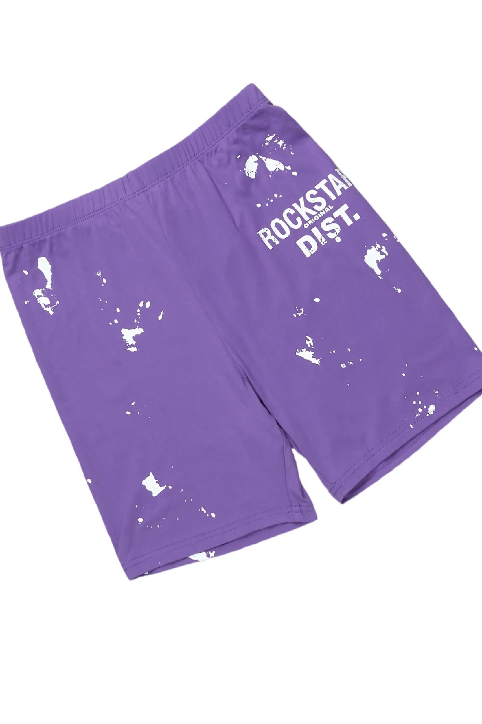 Living For It Purple Bike Short Set Female Product Image