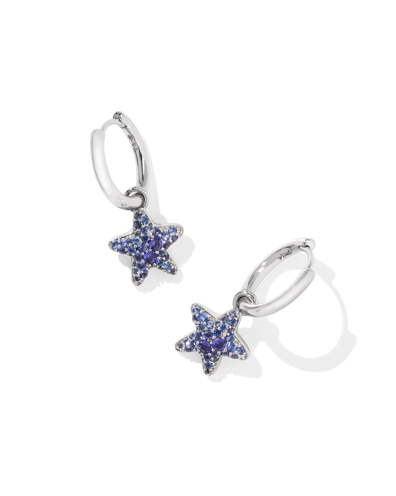Jae Star Silver Pave Huggie Earrings Product Image