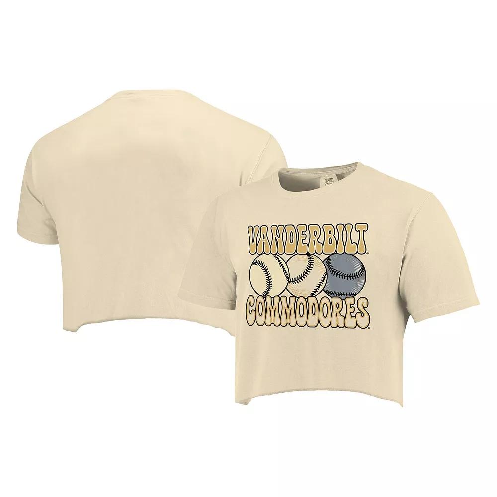 Women's Natural Vanderbilt Commodores Comfort Colors Baseball Cropped T-Shirt, Size: Medium, Beige Product Image