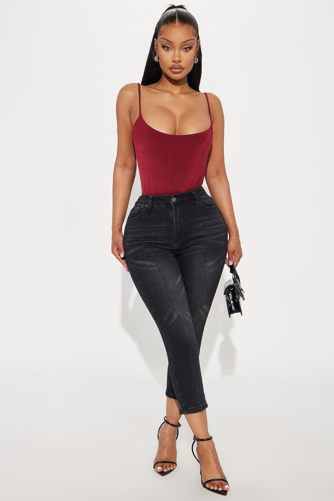 Acacia Backless Bodysuit - Burgundy Product Image