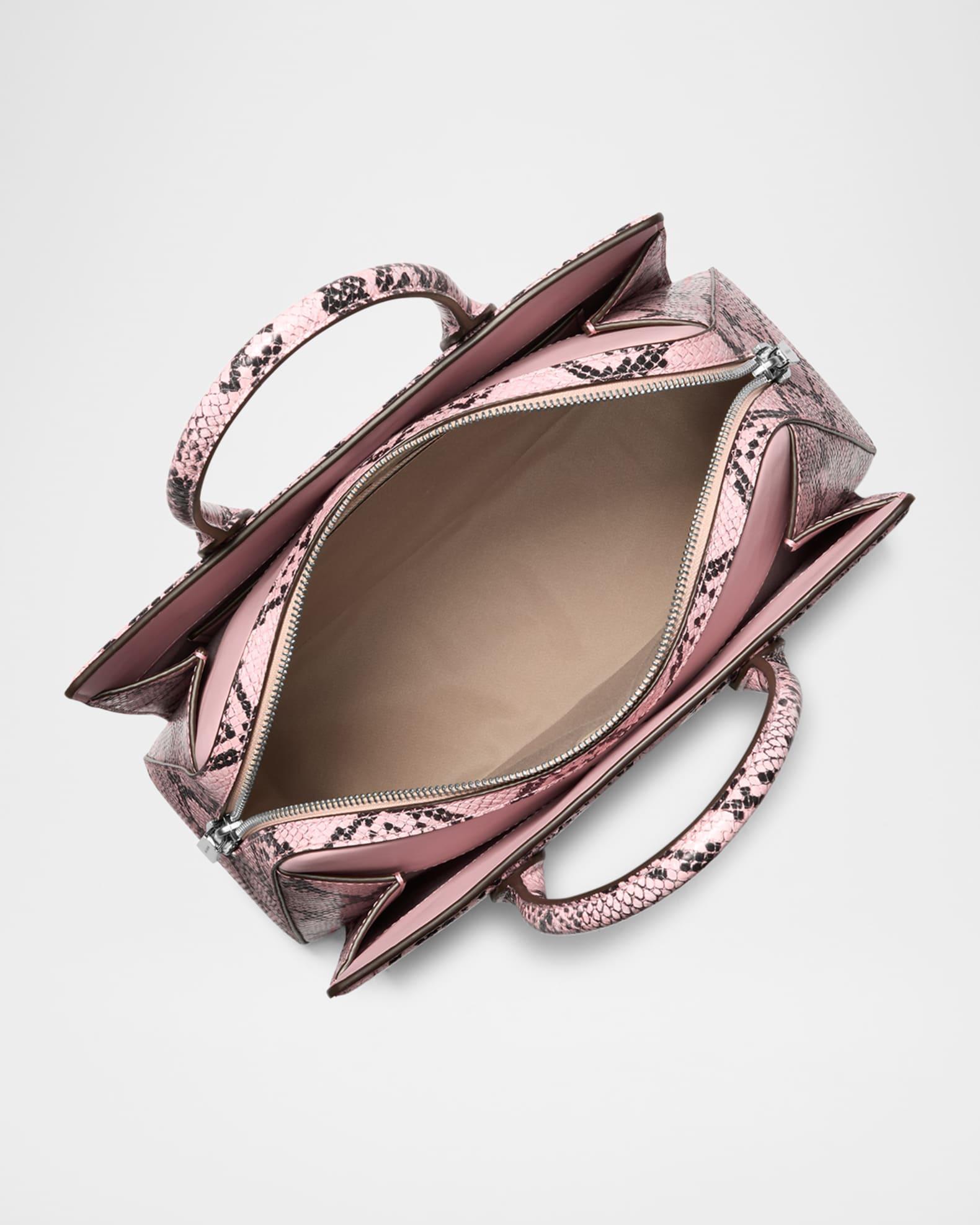 Laila Medium Snake-Print Leather Satchel Bag Product Image