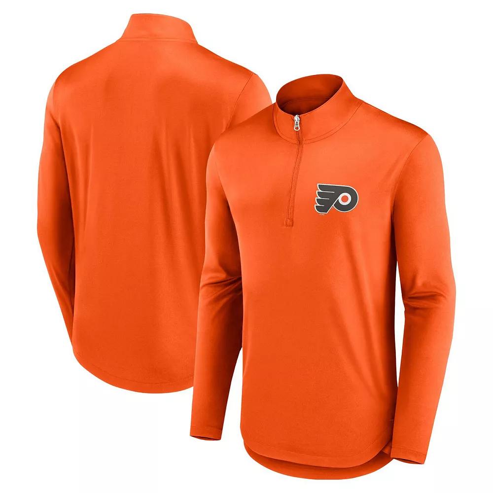 Men's Fanatics Branded Orange Philadelphia Flyers Mock Neck Quarter-Zip Top,  Product Image