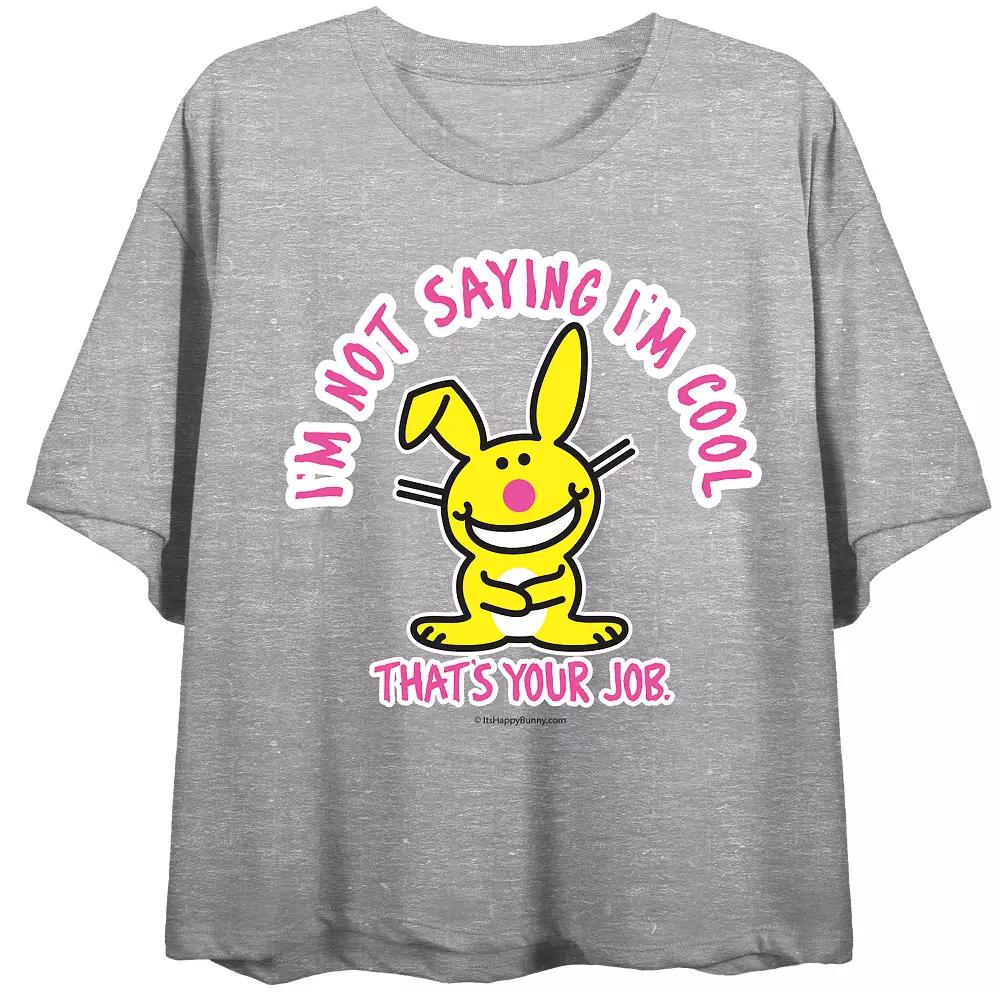Juniors' It's Happy Bunny Say I'm Cool Bunny Crewneck Graphic Tee, Women's,  Product Image