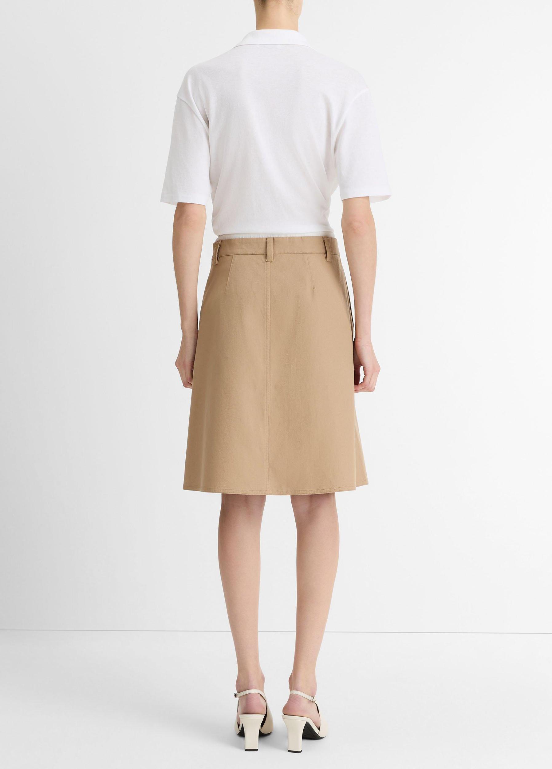 Double-Waistband Cotton Skirt Product Image