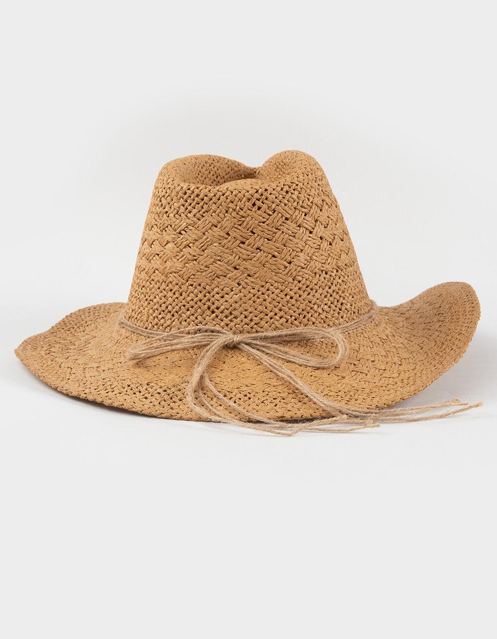 Puka Shell Womens Straw Cowboy Hat - KHAKI Product Image