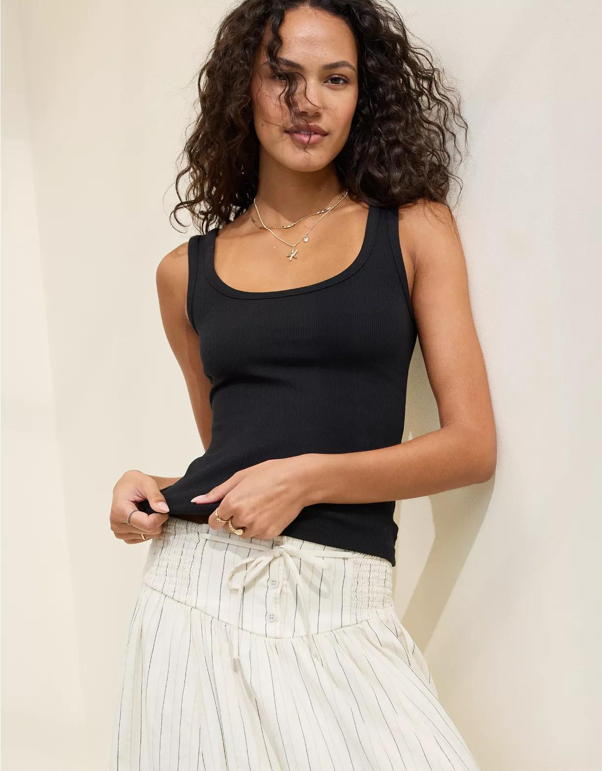 Aerie Double Scoop Neck Tank Top Women's Product Image