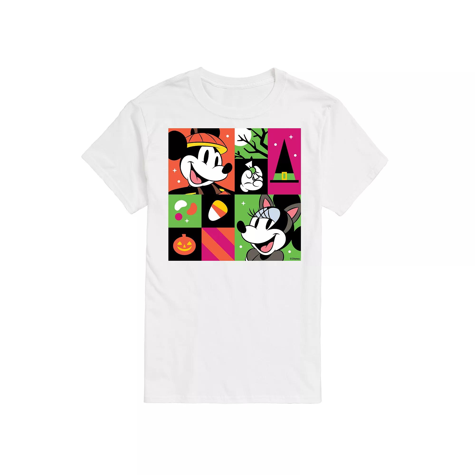 Disney's Mickey & Minnie Mouse Men's Trick Or Treat Grid Graphic Tee,  Product Image