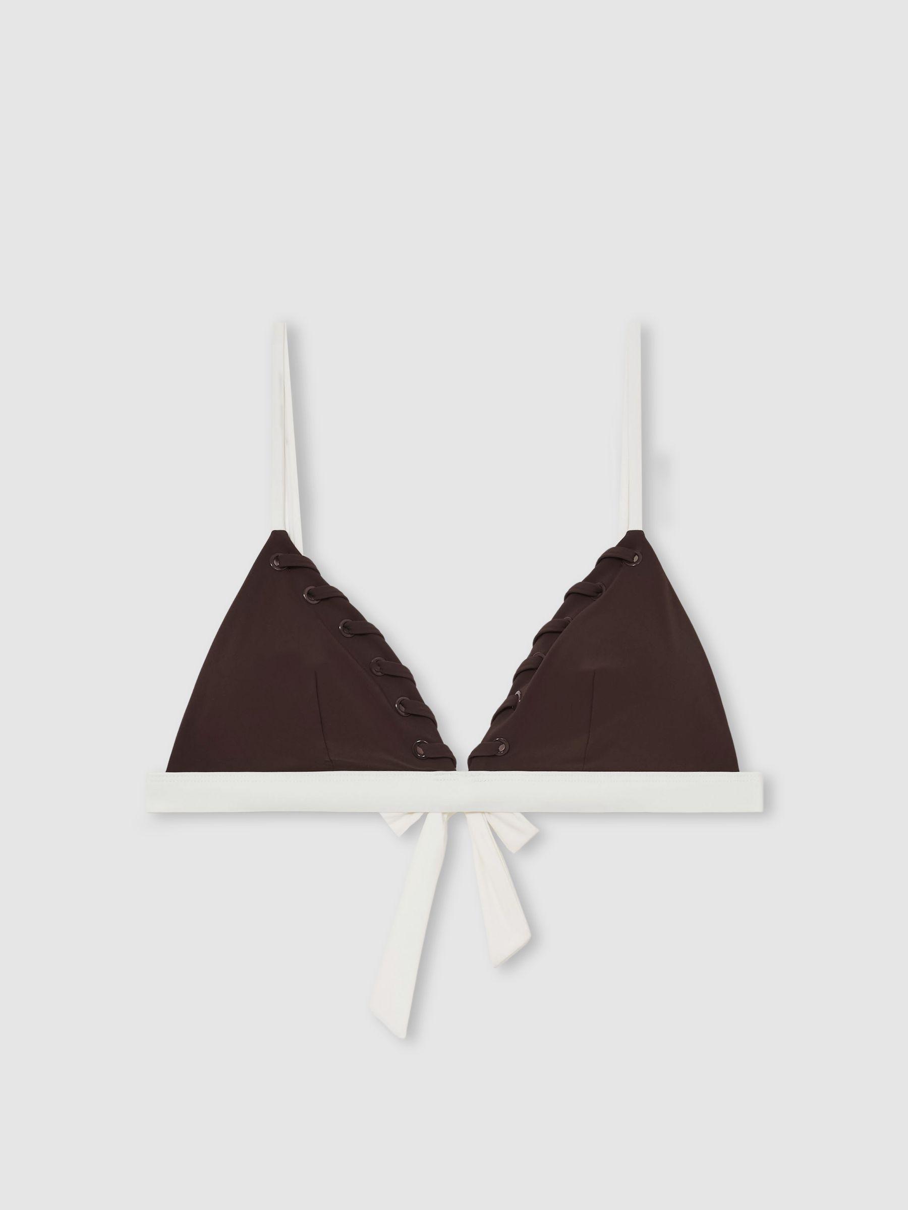 Whipstitch Triangle Bikini Top in Chocolate Product Image