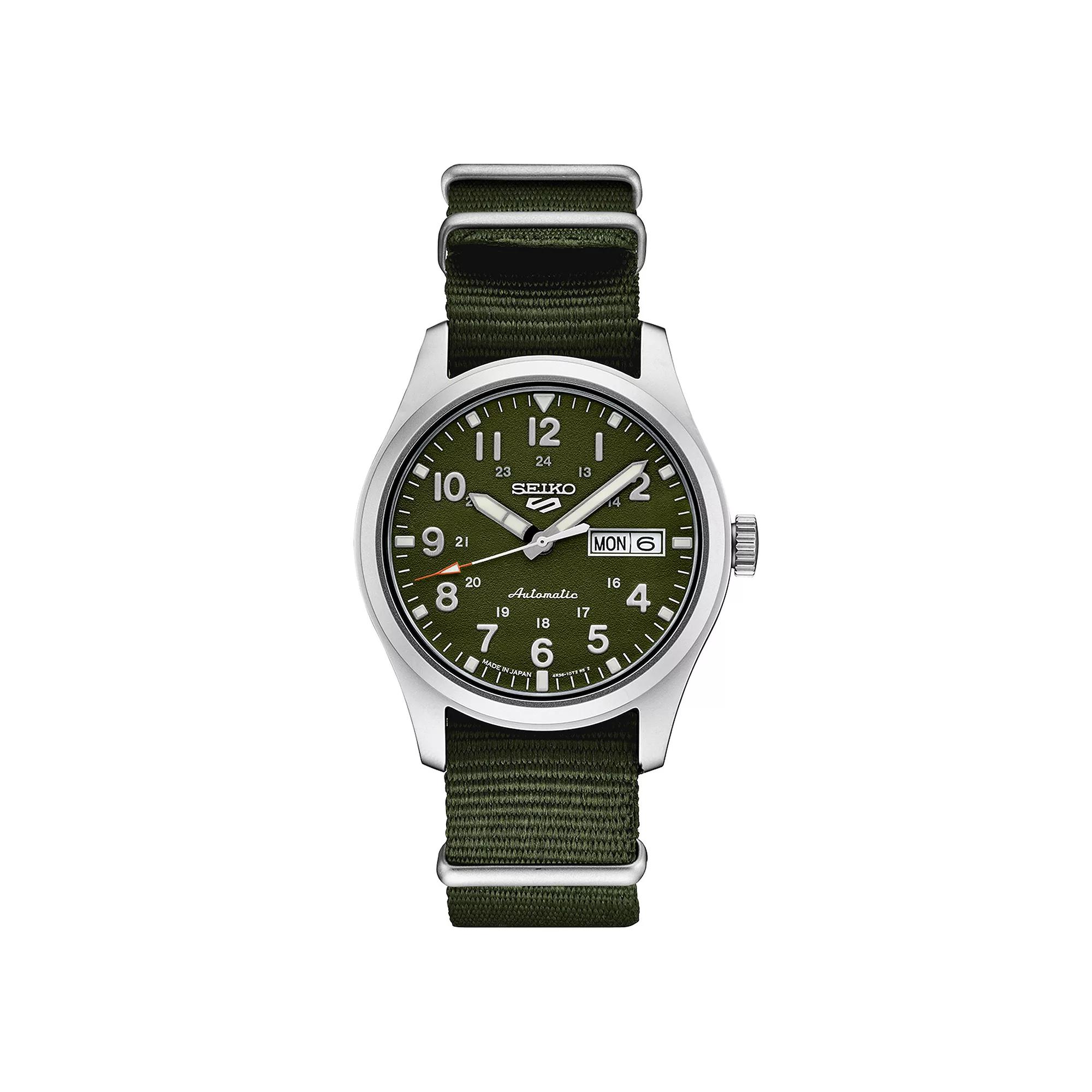 Seiko Men's 5 Sports Stainless Steel Green Dial Watch - SRPG33,  Product Image