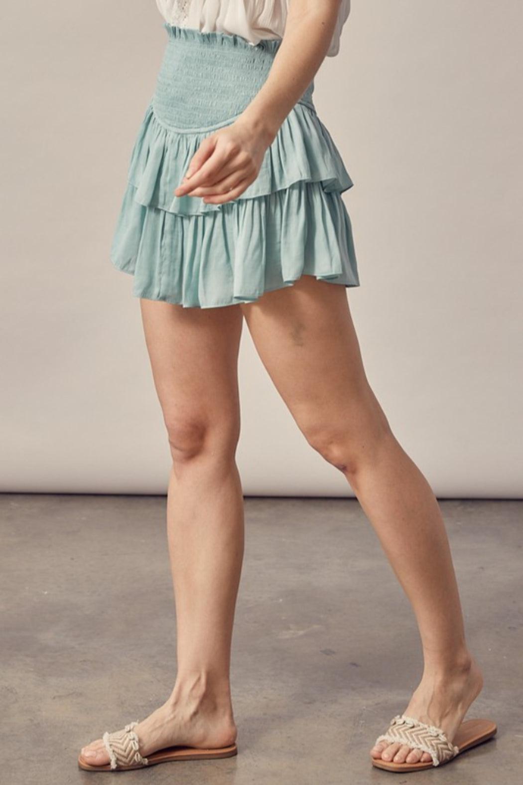 Smocked Ruffle Skirt Product Image