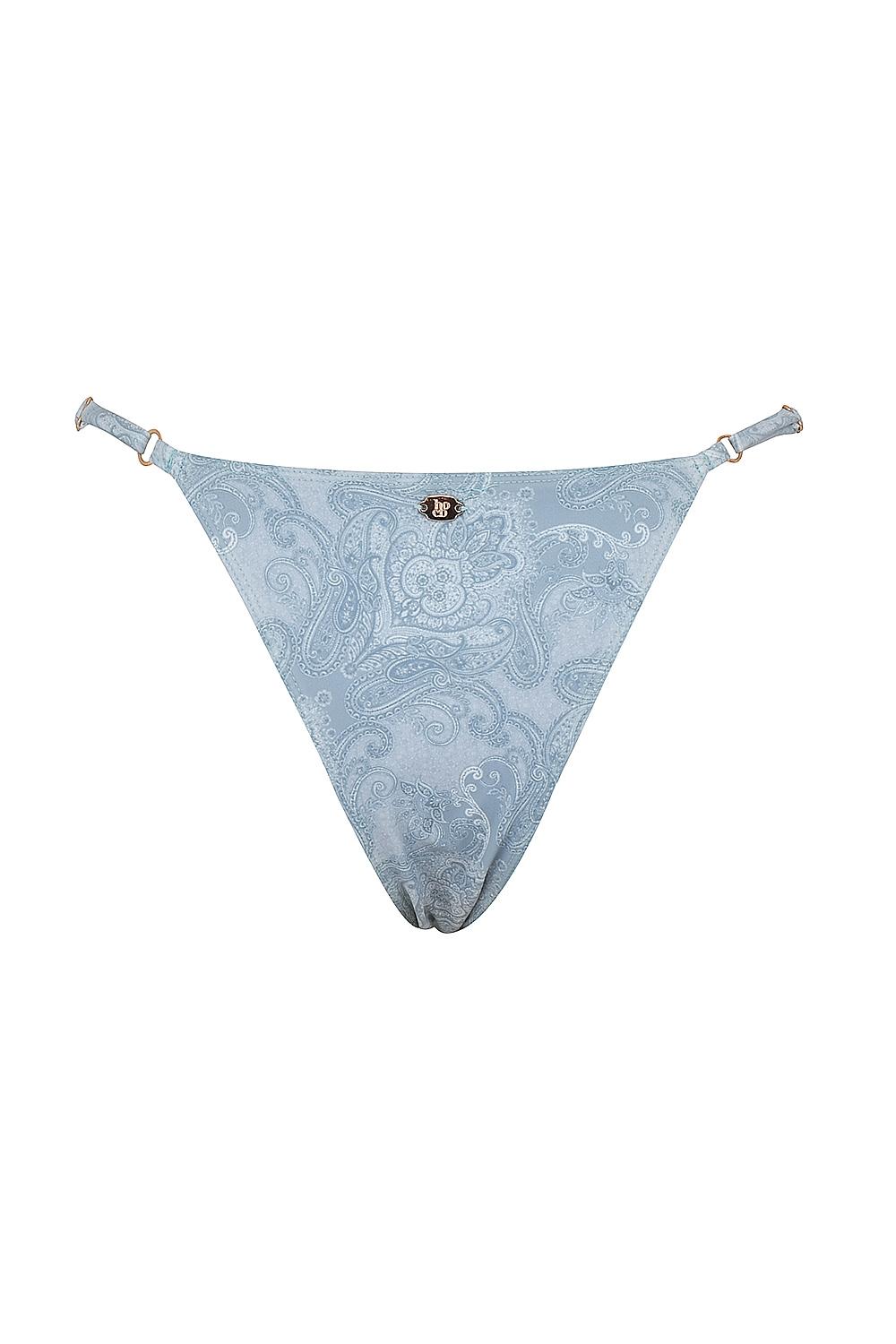 Toulouse  blue paisley ruffle trim bikini bottom Product Image