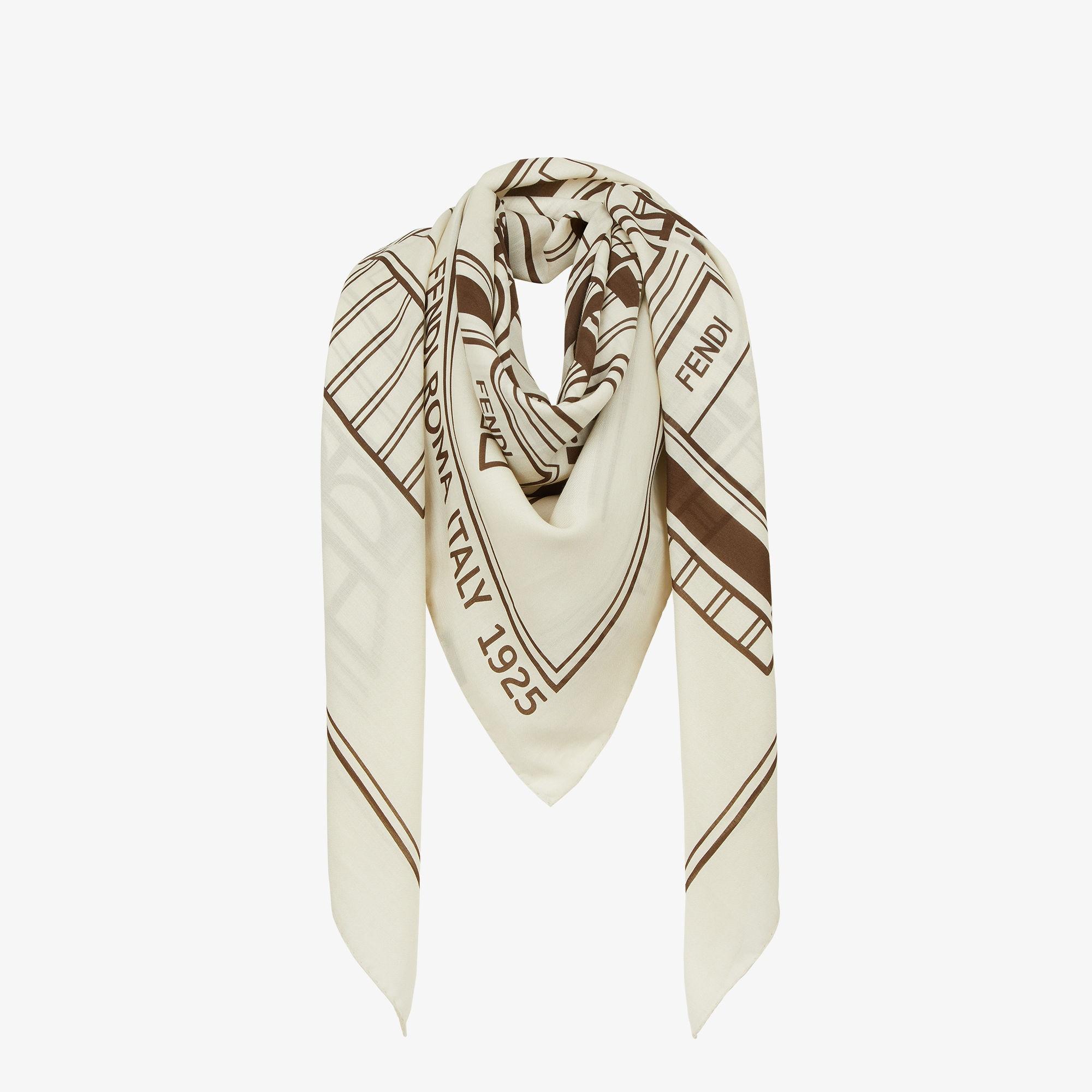 ShawlBeige wool, cotton and silk shawl Product Image