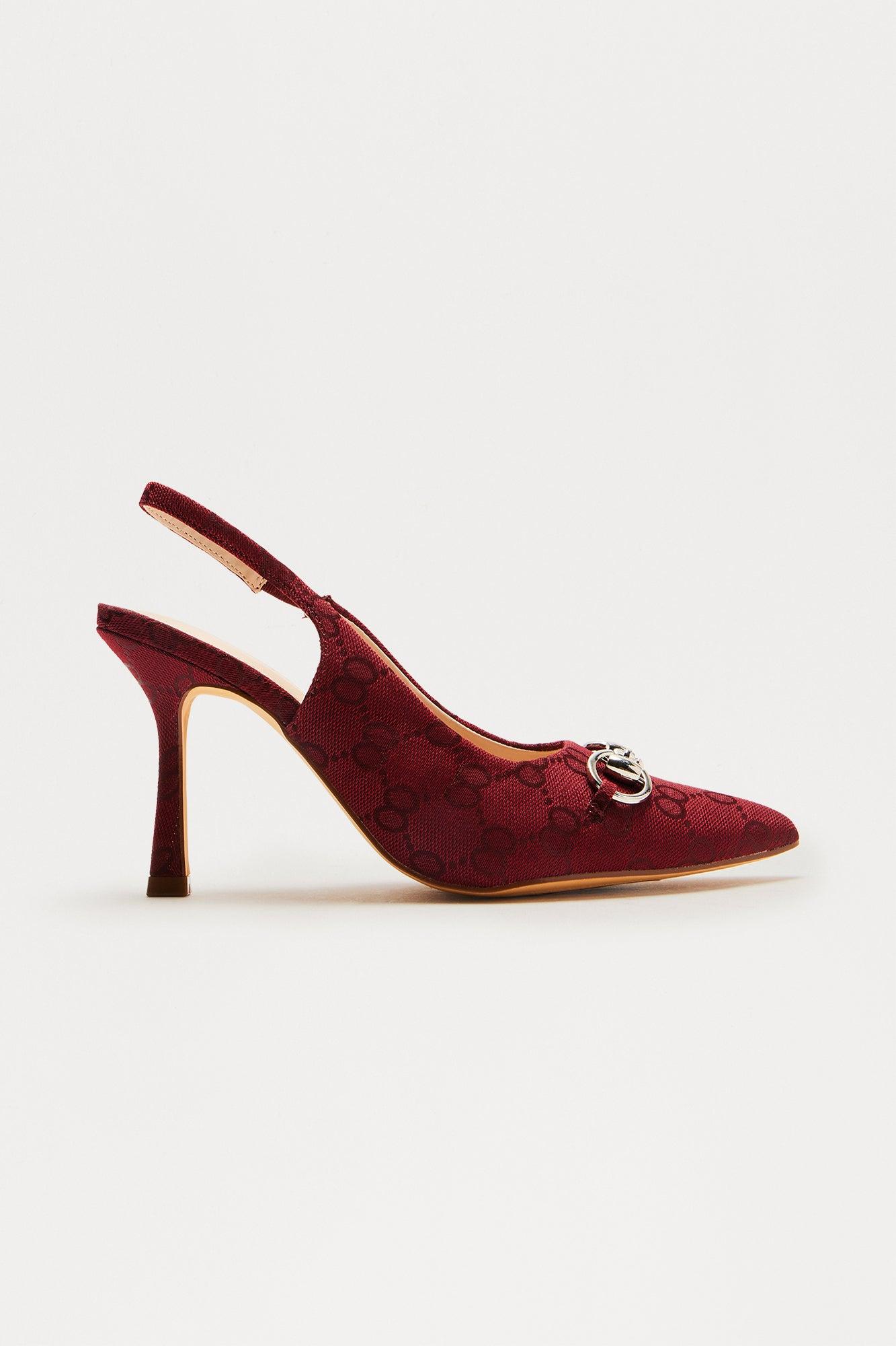 Via Slingback Stiletto Pumps - Burgundy Product Image