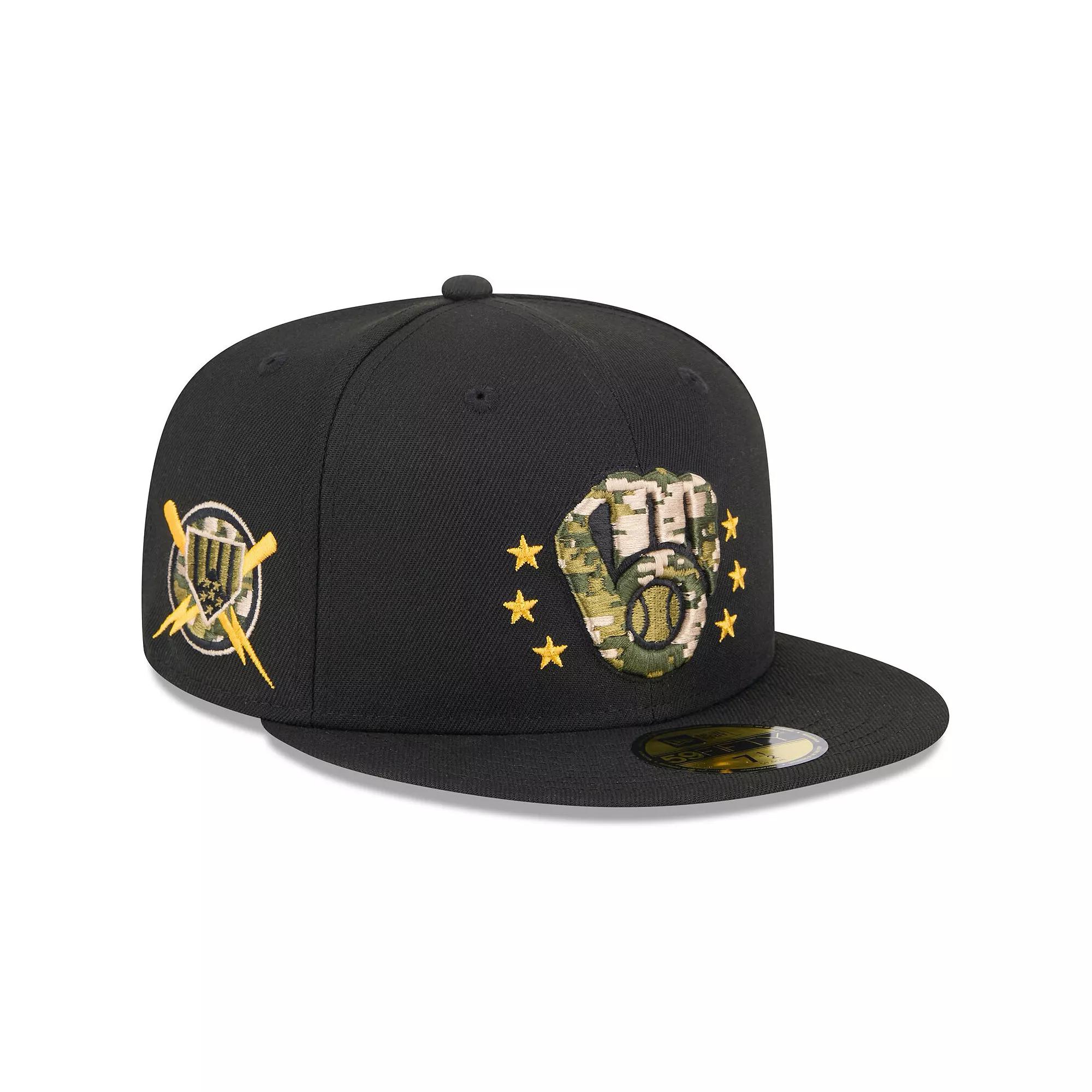 Men's New Era Black Cleveland Guardians 2024 Armed Forces Day On-Field 59FIFTY Fitted Hat,  Product Image