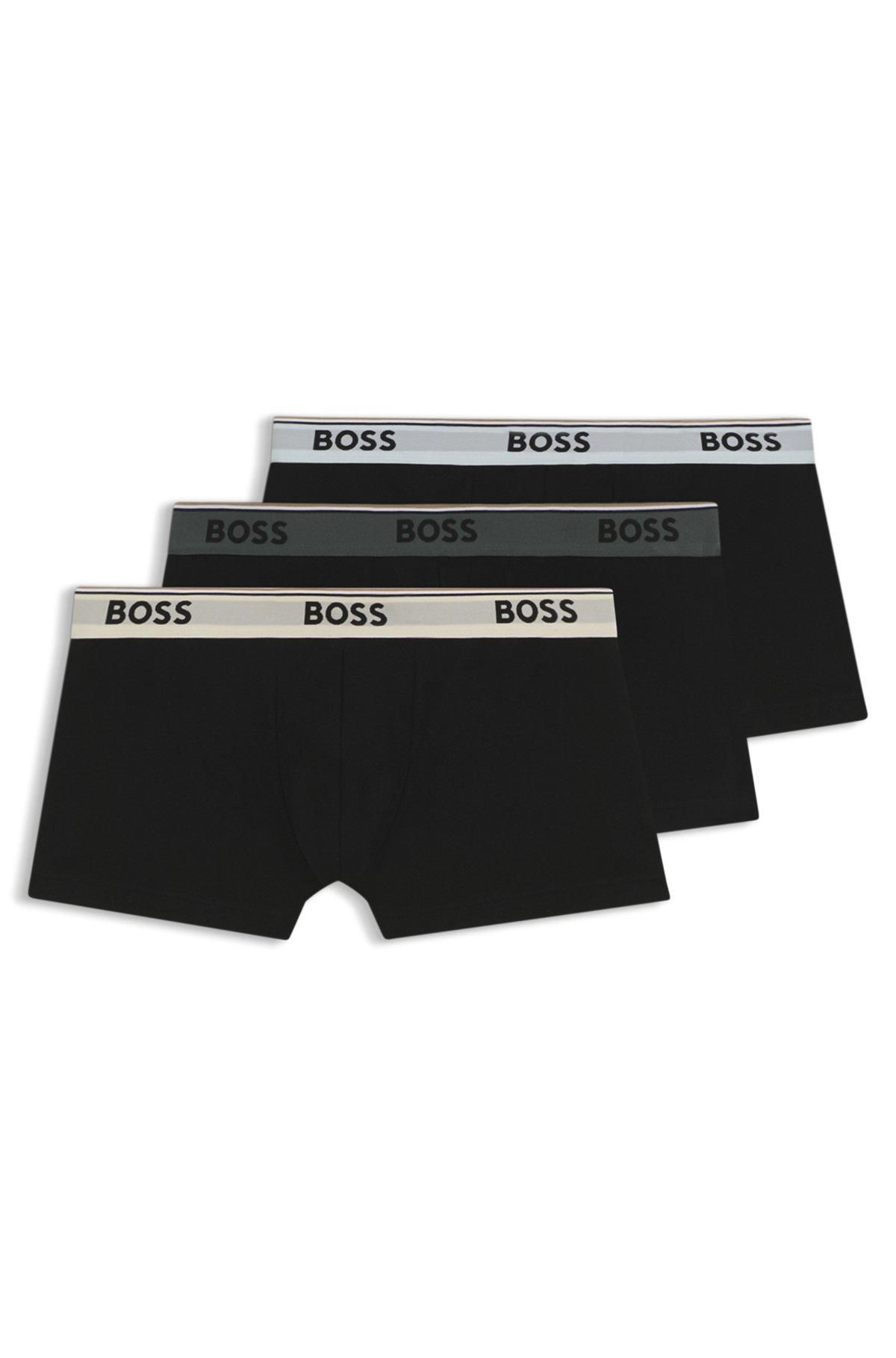 Three-pack of stretch-cotton trunks with logo waistbands Product Image