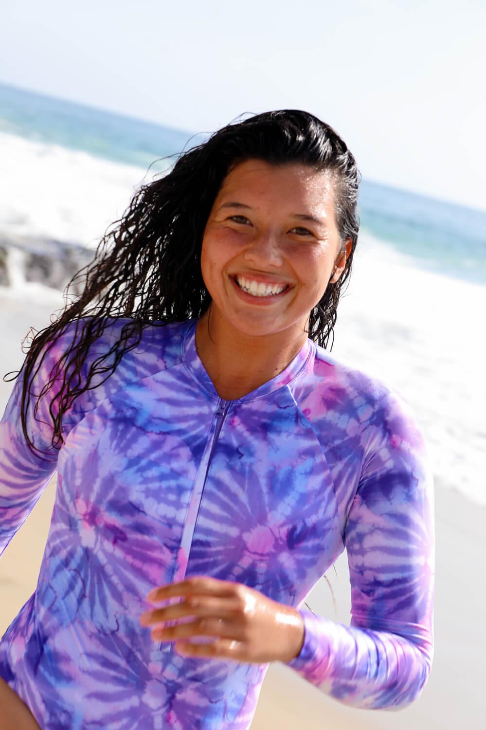 Paloma Long Sleeve Zip-Up Surf One Piece - Revolve Female Product Image