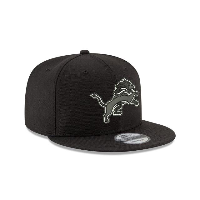 Detroit Lions Black and White 9FIFTY Snapback Hat Male Product Image