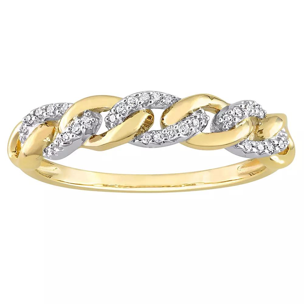 Stella Grace 10k Two-Tone Gold 1/10 Carat T.W. Diamond Link Wedding Ring, Women's, Size: 7.50, 10k Gold Product Image