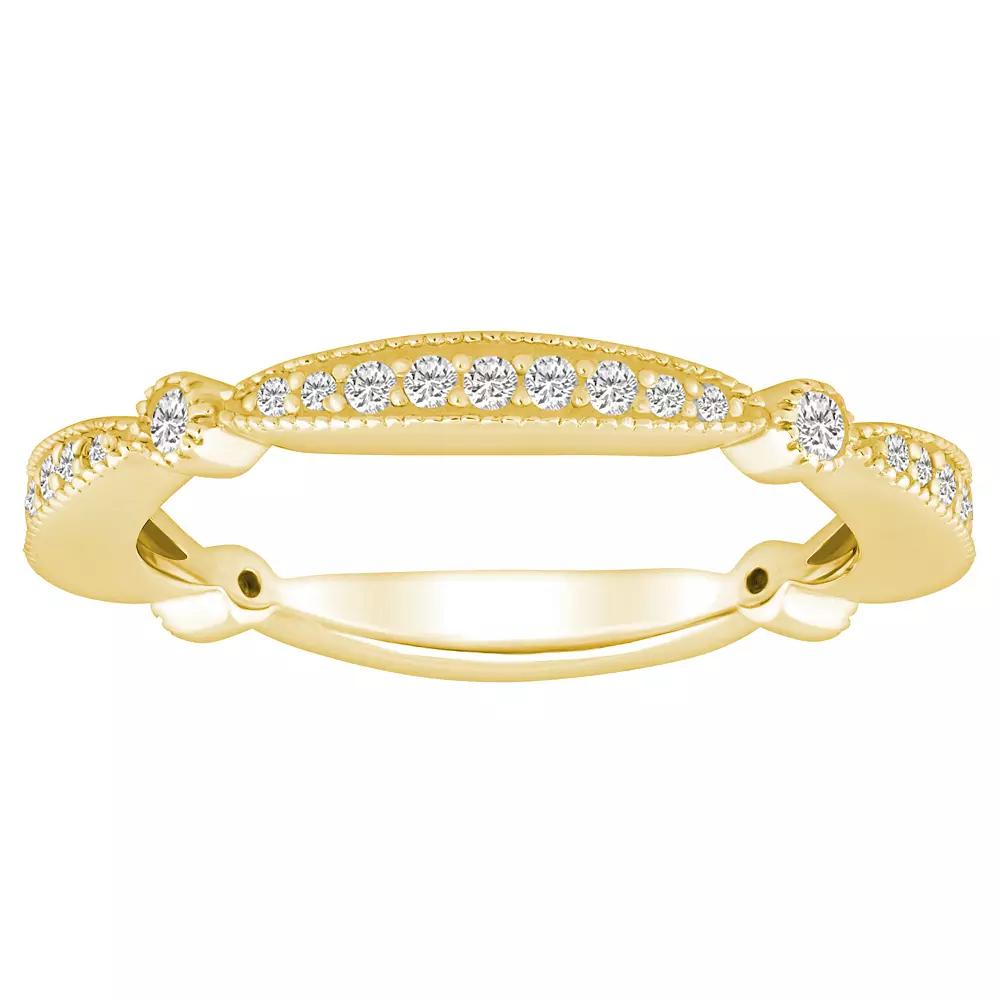 Alyson Layne 14k Gold 1/3 Carat T.W. Diamond Scalloped Wedding Band, Women's, Size: 6.50 Product Image