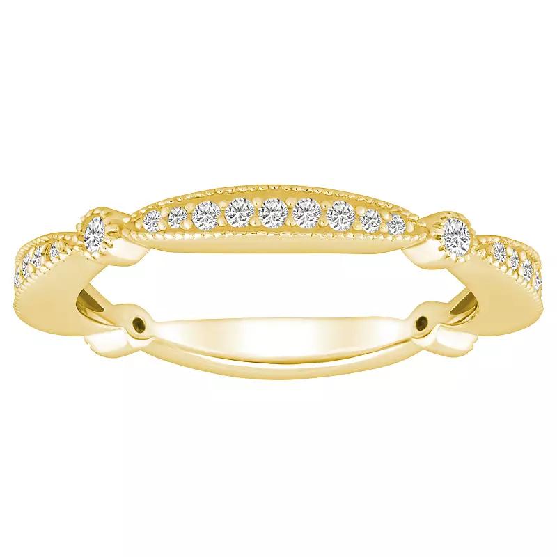 Alyson Layne 14k Gold 1/3 Carat T.W. Diamond Scalloped Wedding Band, Women's, Size: 6.50 Product Image