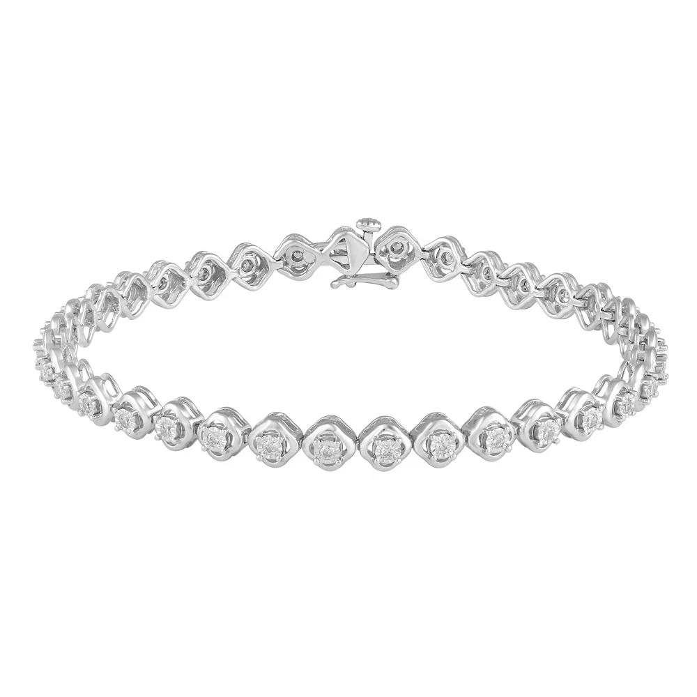 Royal Aura Sterling Silver 1/2 Carat T.W. Diamond Bracelet, Women's, Size: 7" Product Image