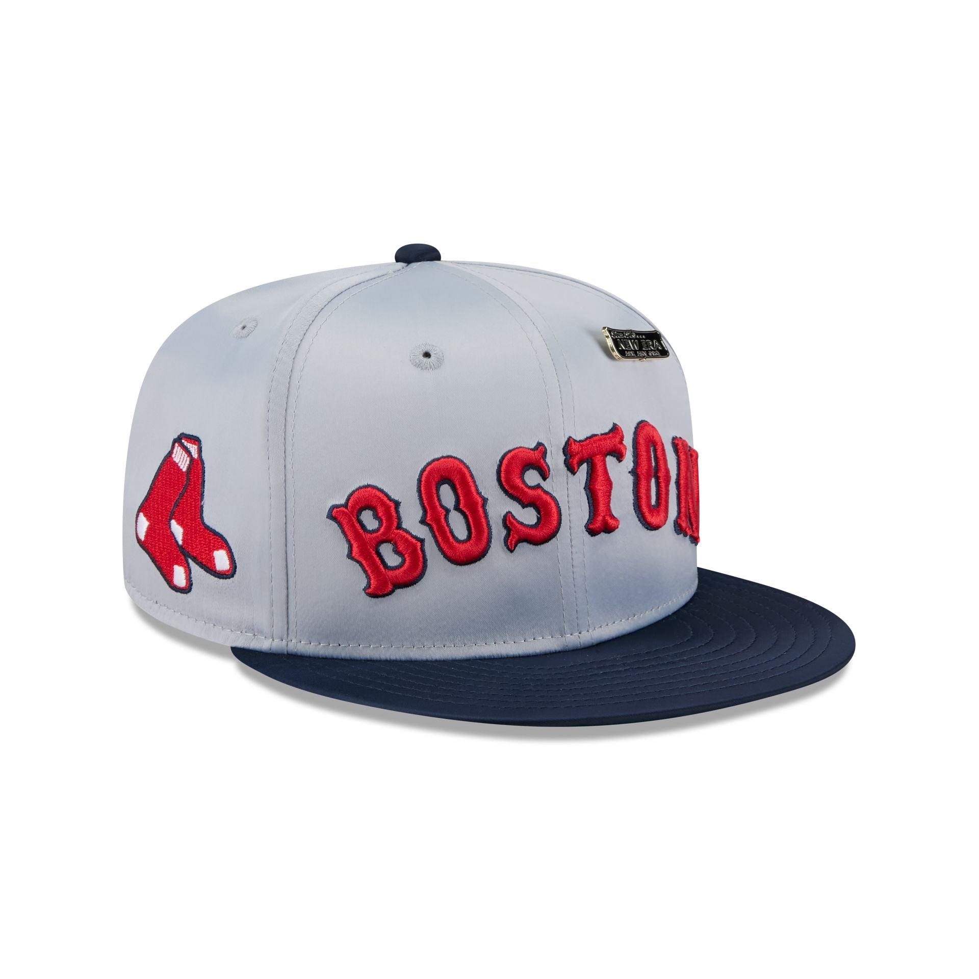 Boston Red Sox Satin Pin 9FIFTY Snapback Hat Male Product Image