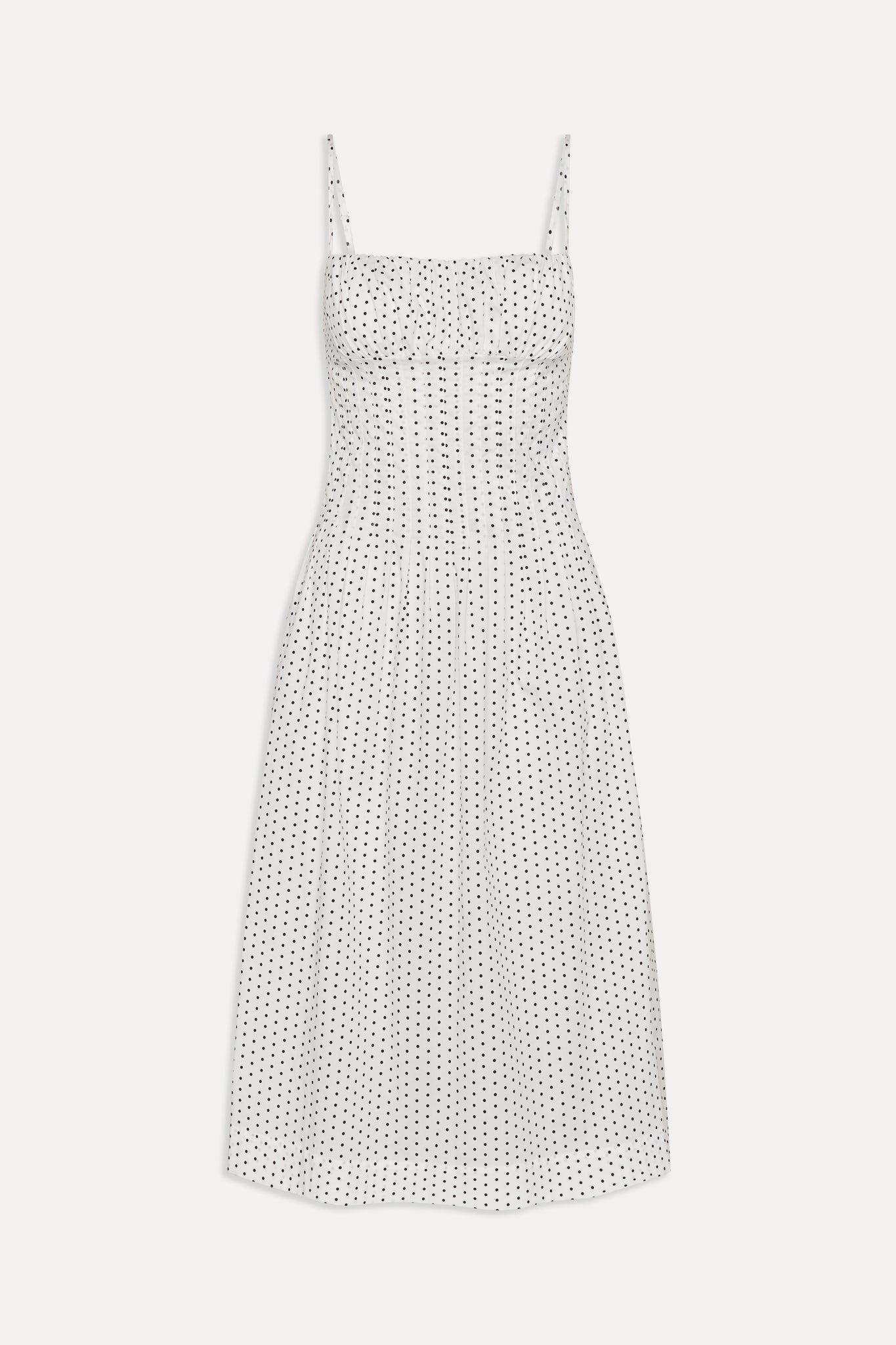 Reign Polka Dot Maxi Dress - White Polka Dot Product Image