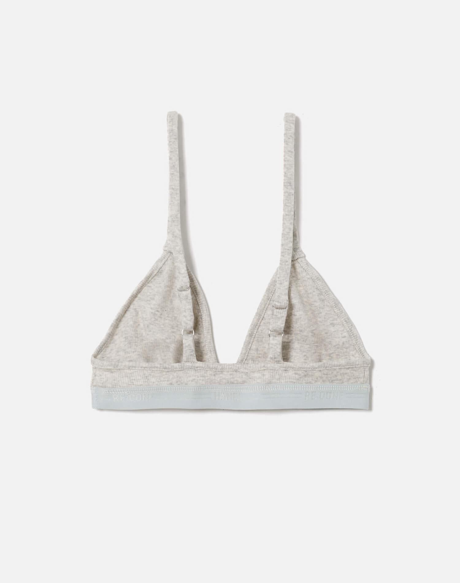 Hanes Ribbed Triangle Bra - Heather Grey Product Image
