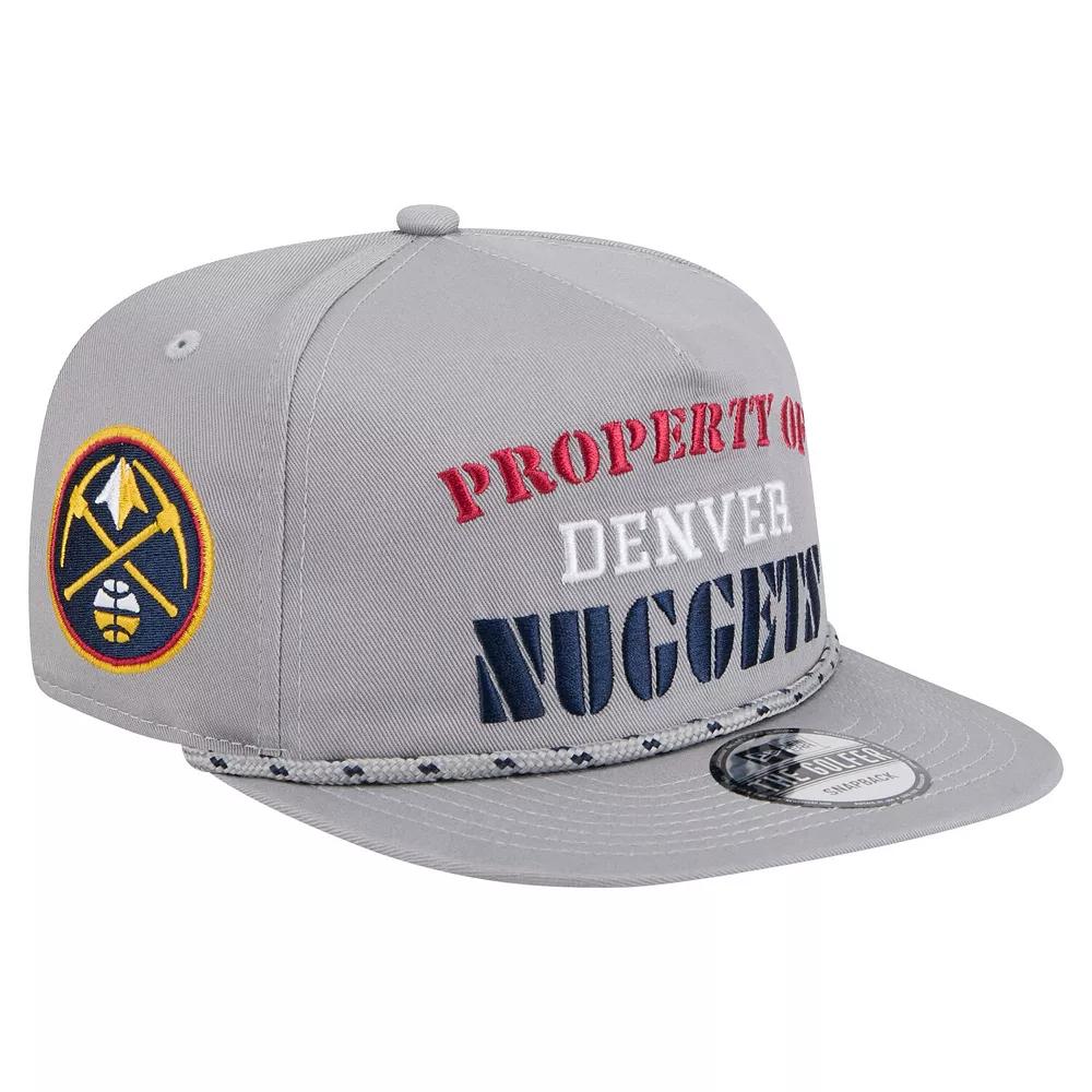 Men's New Era Gray Denver Nuggets Throwback Property Of Golfer Snapback Hat, Nug Grey Product Image