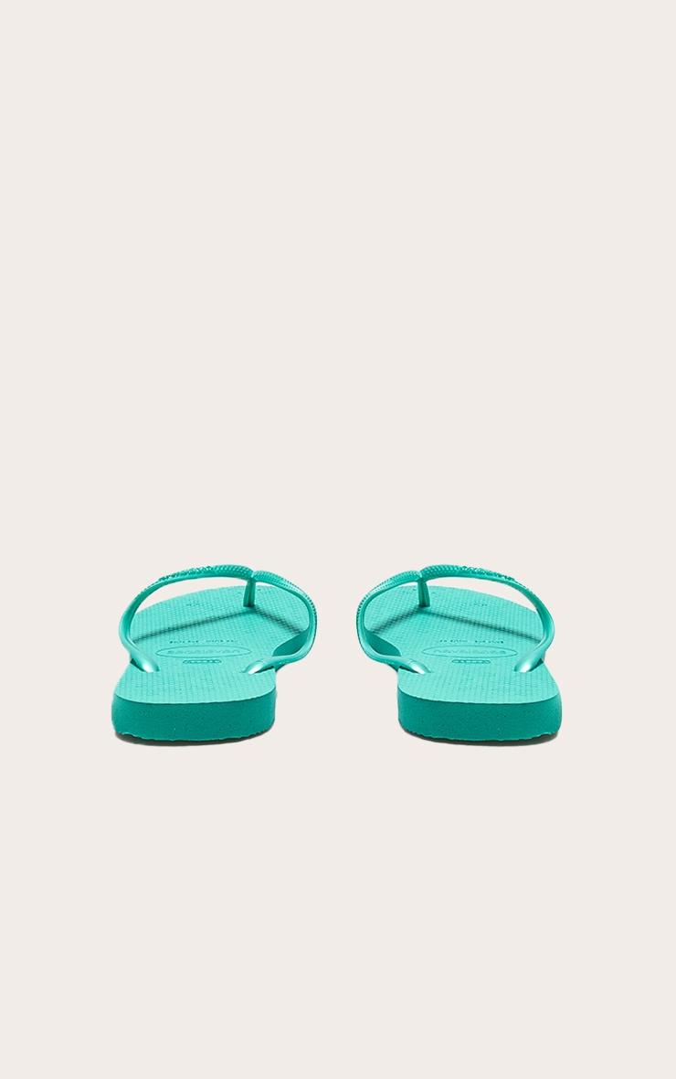Green Metallic Havaianas Slim Flip Flops Product Image