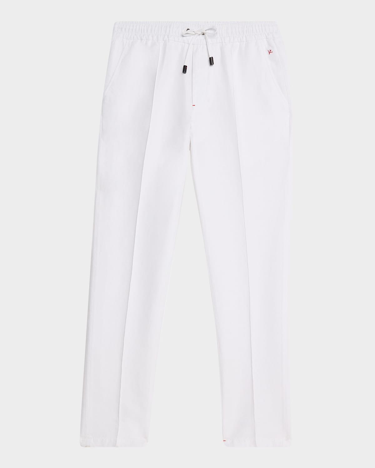 Mens Cotton-Linen Drawstring Pants Product Image