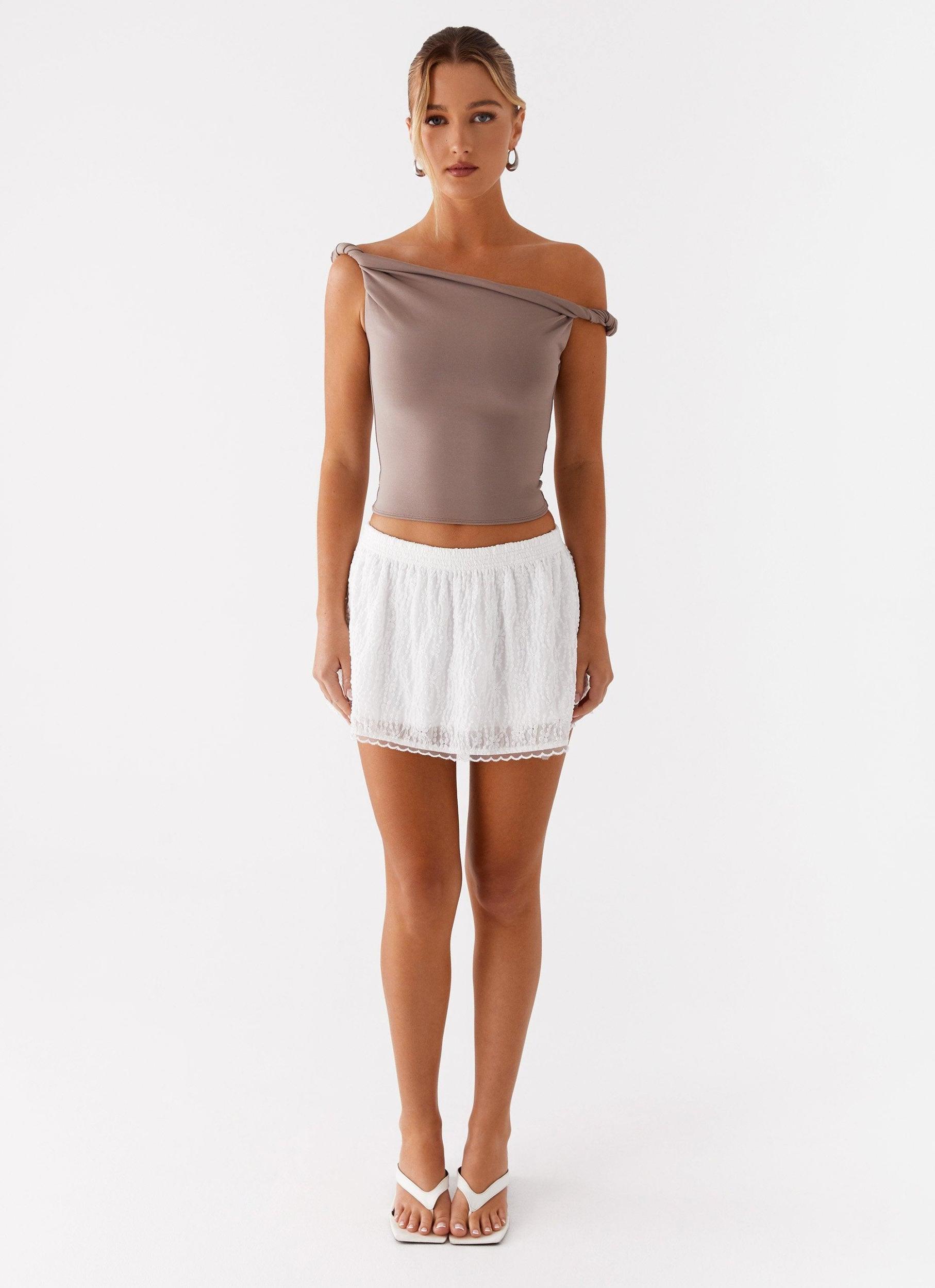 Korra Mini Skirt - White Product Image