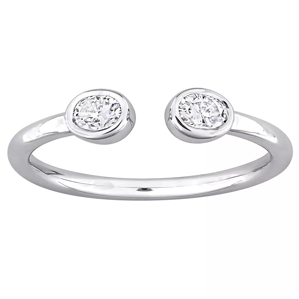 Stella Grace Sterling Silver 3/8 Carat T.W. Created Moissanite Open Ring, Women's, Size: 5 Product Image