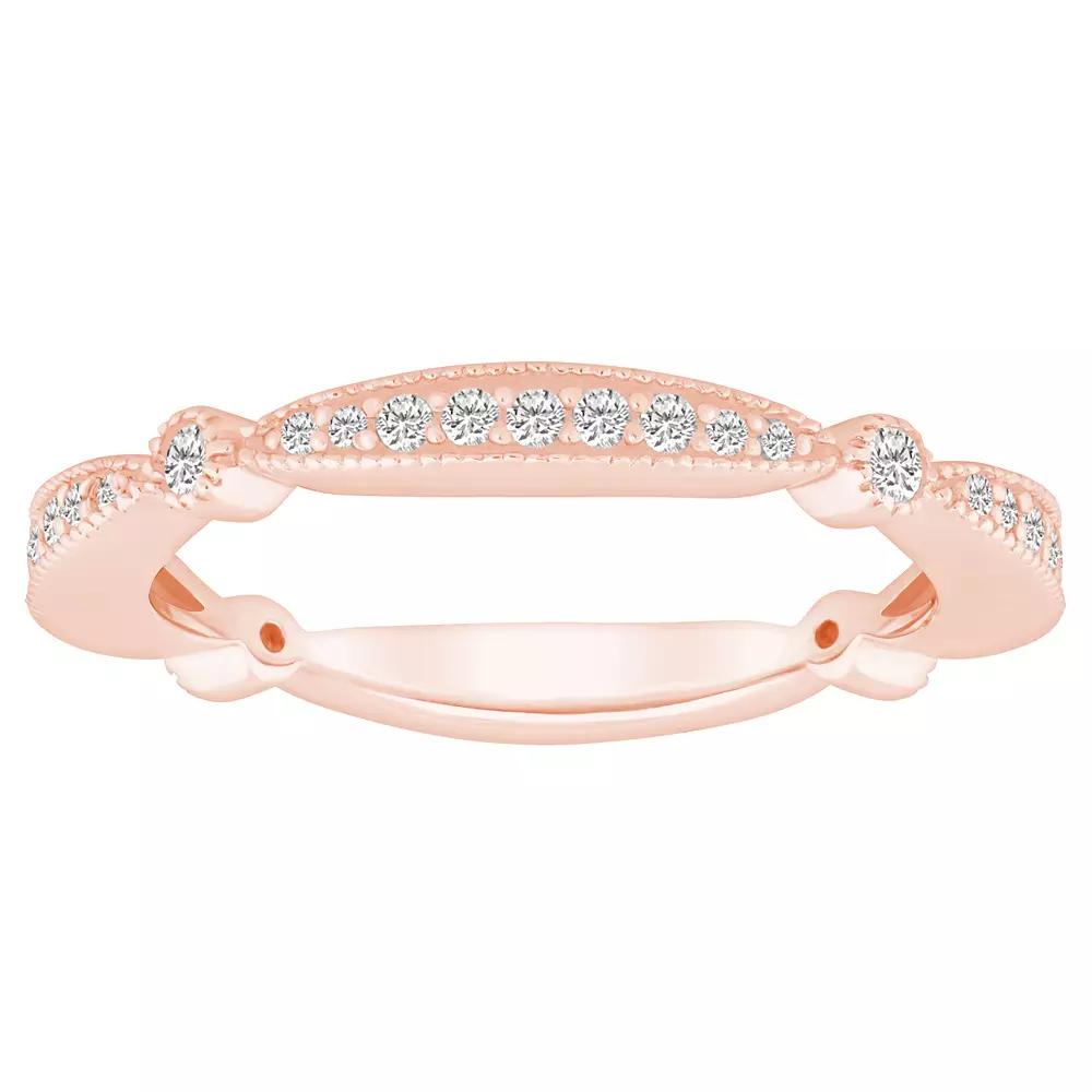 Alyson Layne 14k Gold 1/3 Carat T.W. Diamond Scalloped Wedding Band, Women's, Size: 6.50 Product Image